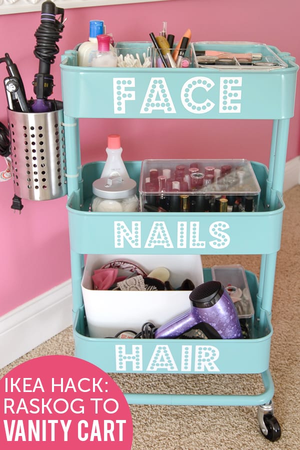 IKEAHacks - DIY IKEA Makeup Vanity an IKEA Raskog Hack