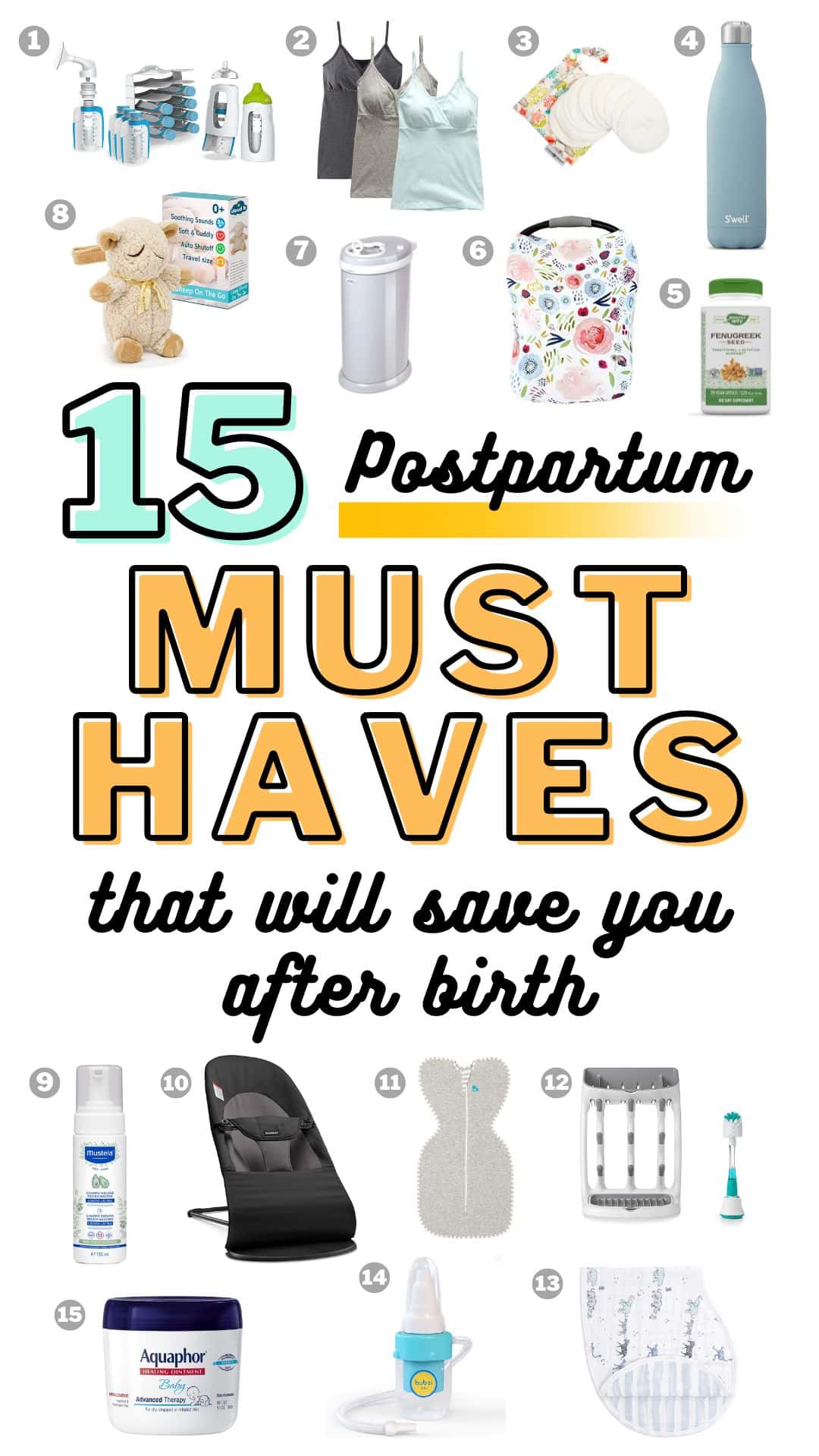 15 Postpartum Must Haves Pin