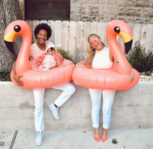 Family Halloween Costumes With Your Baby - Flamingos