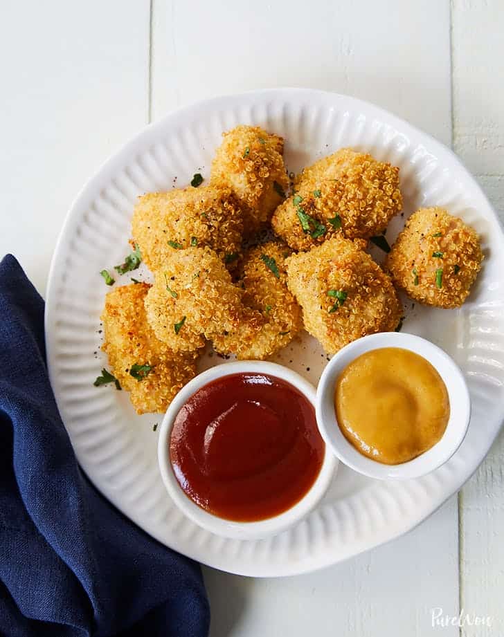 Easy and Healthy Toddler Lunch Ideas - BAKED QUINOA CHICKEN NUGGETS