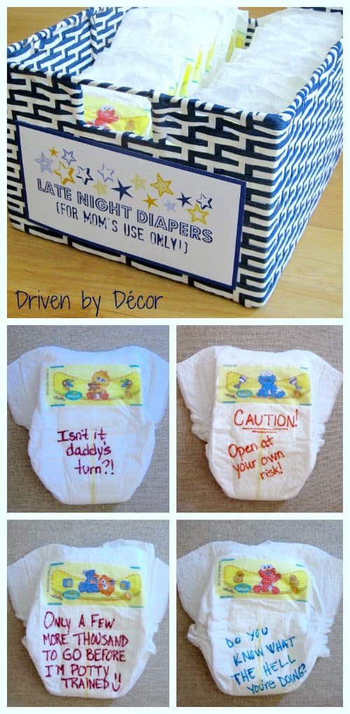 Baby Shower Games That Are Actually Fun - late night message diaper