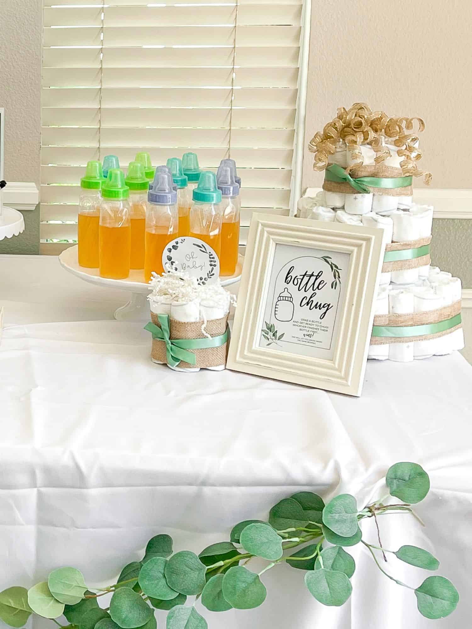 Bottle chug Baby Shower Game