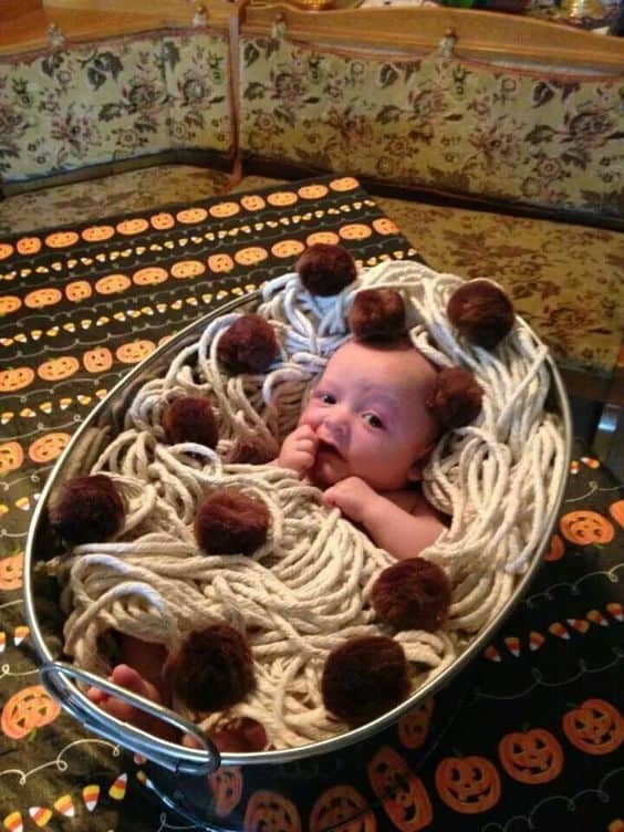 Funny Baby Halloween Costume - spaghetti and meatballs baby halloween costume