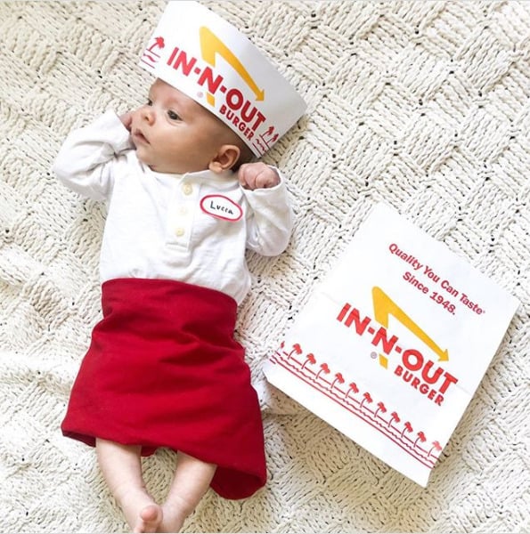 Funny Baby Halloween Costumes - In N Out Employee Baby Halloween Costume