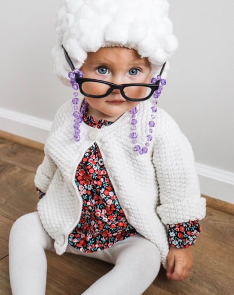 Funny Baby Halloween Costumes - Old Lady Baby Halloween Costumes
