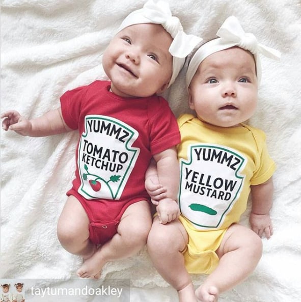 Funny Baby Halloween costumes - Ketchup and Mustard Baby Halloween Costume