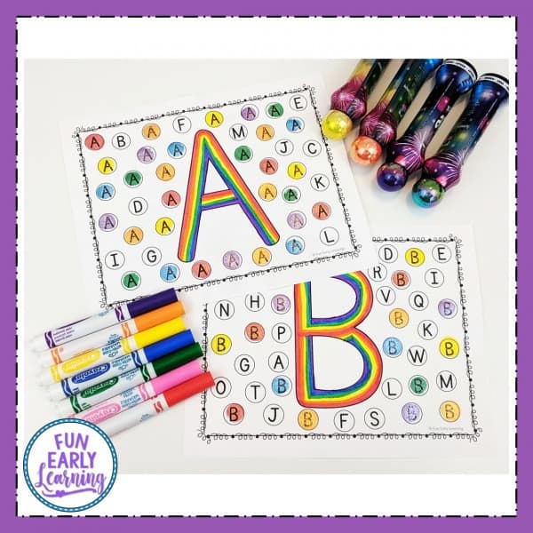 Learning Printables For 2 Year Old - Find and Dot Letters