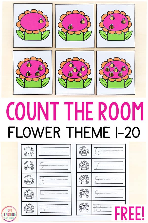 Learning Printables For 2 Year Old - Flower Count The Room Printables
