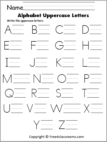 Learning Printables For 2 Year Old - Free Uppercase Letter Writing Worksheet