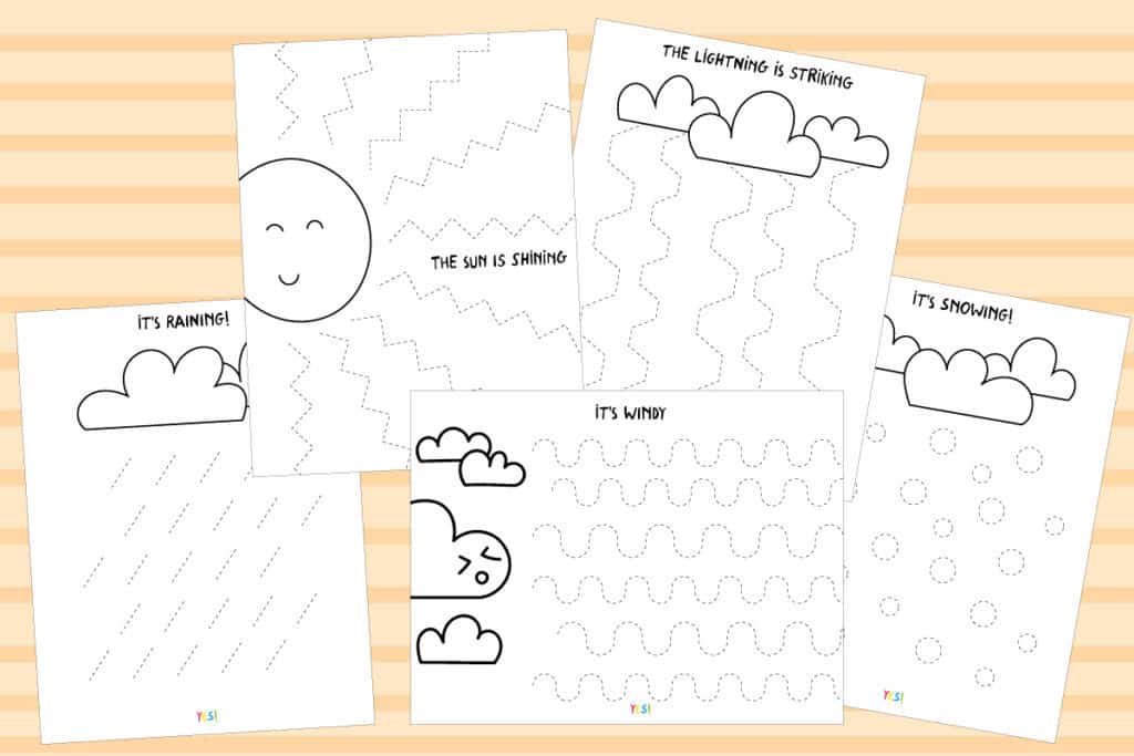Learning Printables For 2 Year Old - PRESCHOOL LINE TRACING WORKSHEETS THE WEATHER