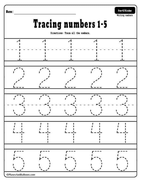 Learning Printables For 2 Year Old - number tracing practice