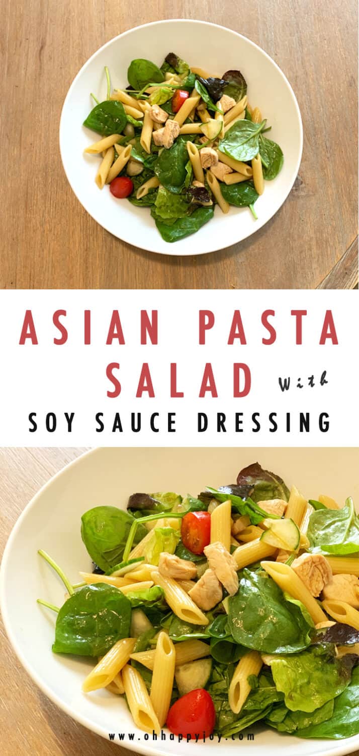 asian pasta salad with soy sauce dressing