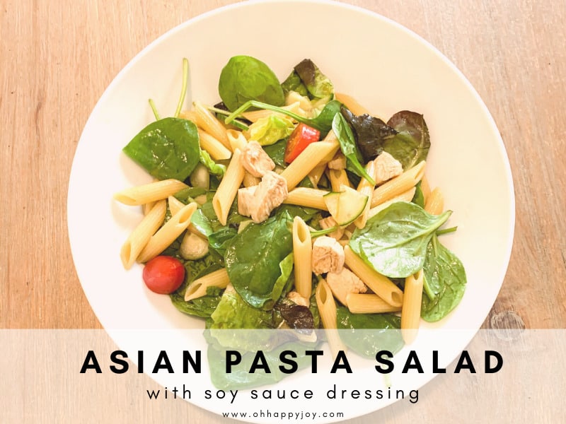 Asian pasta salad with soy sauce dressing