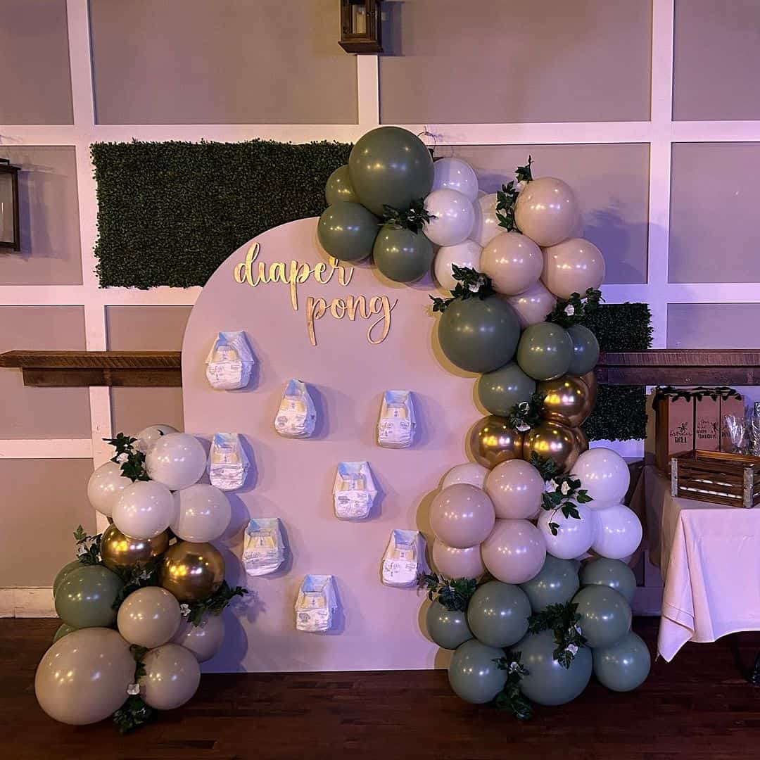 diaper pong baby shower game example