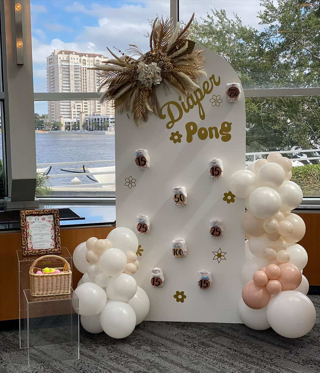 diaper pong baby shower game