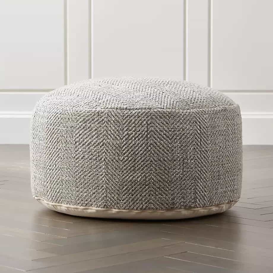 kid friendly living room - kid friendly coffee table - square ottoman 1