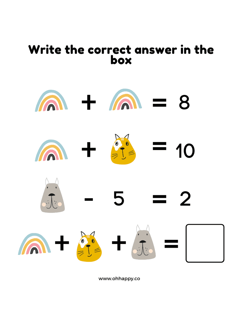 Math Logic Puzzle grade 1