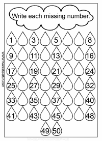 Kindergarten Math Worksheets Missing Numbers