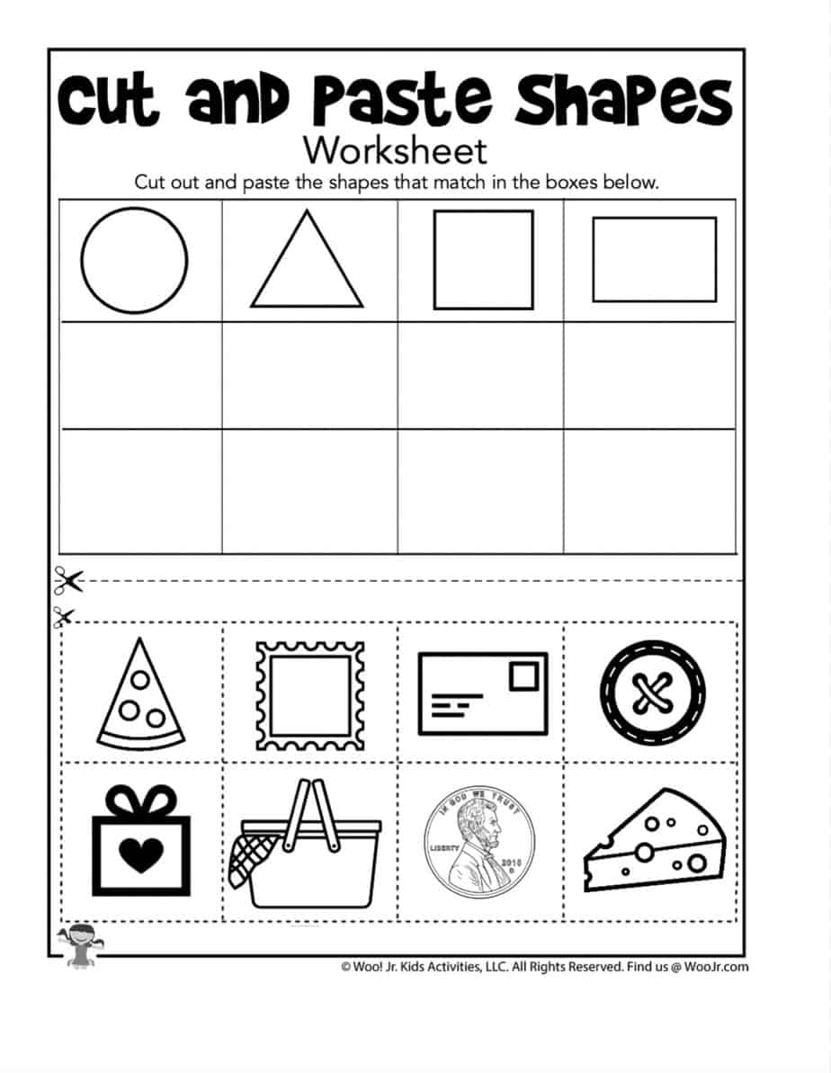 Cut and Paste Math Worksheets for Kindergarten