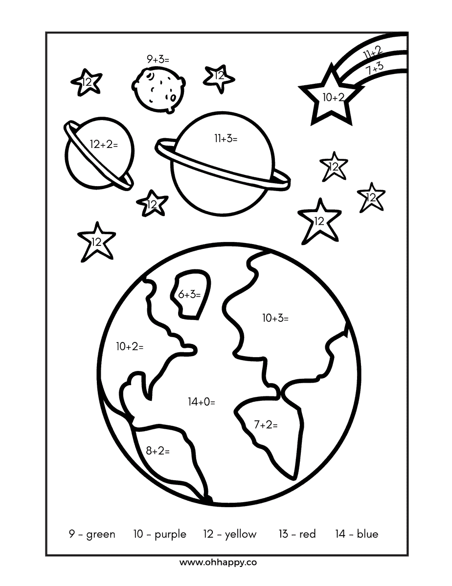 kindergarten math coloring worksheets