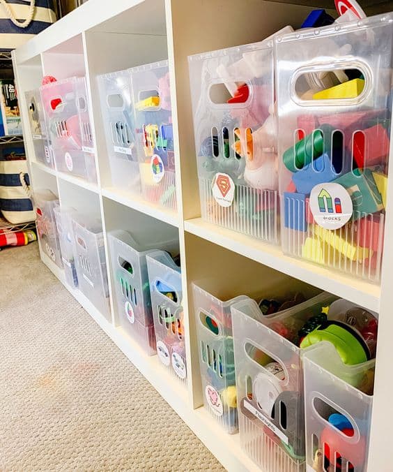 Playroom Closet Organization