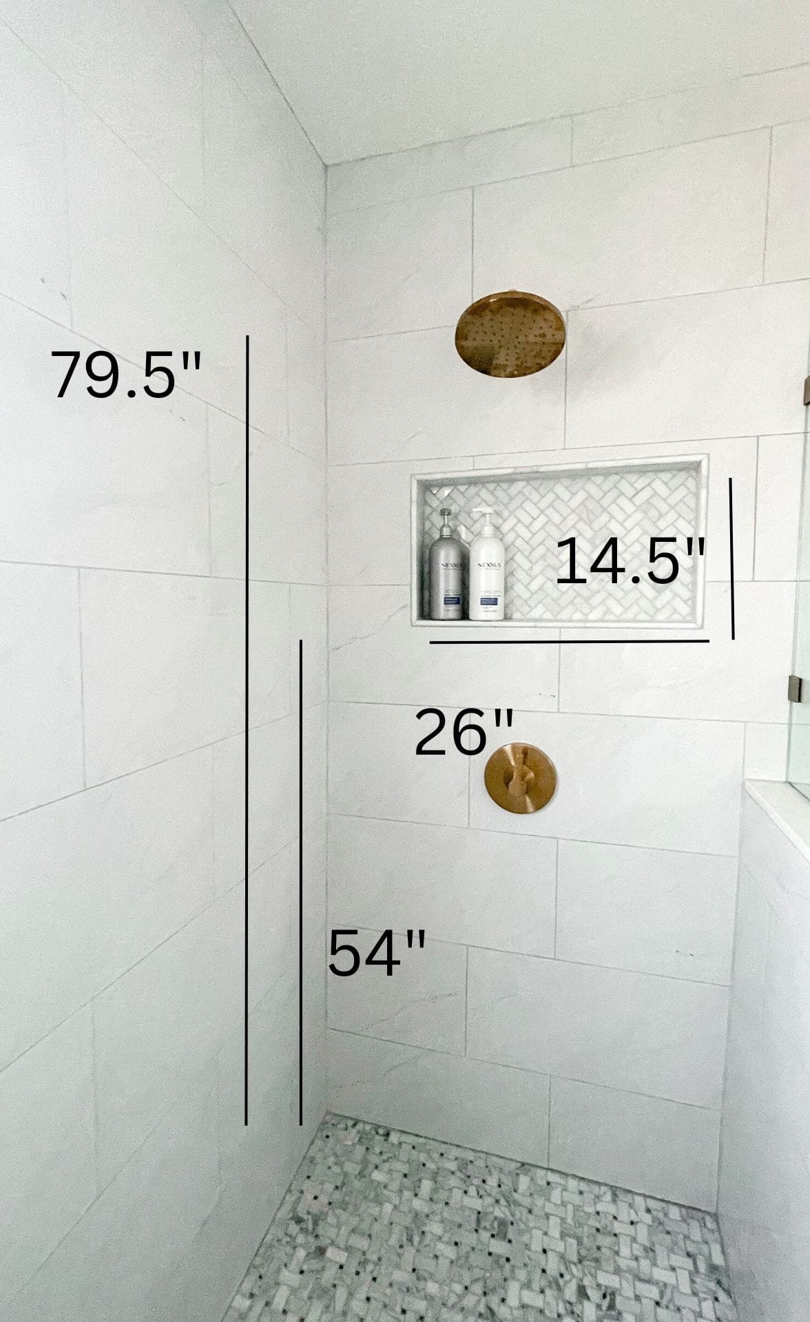 shower niche sizes