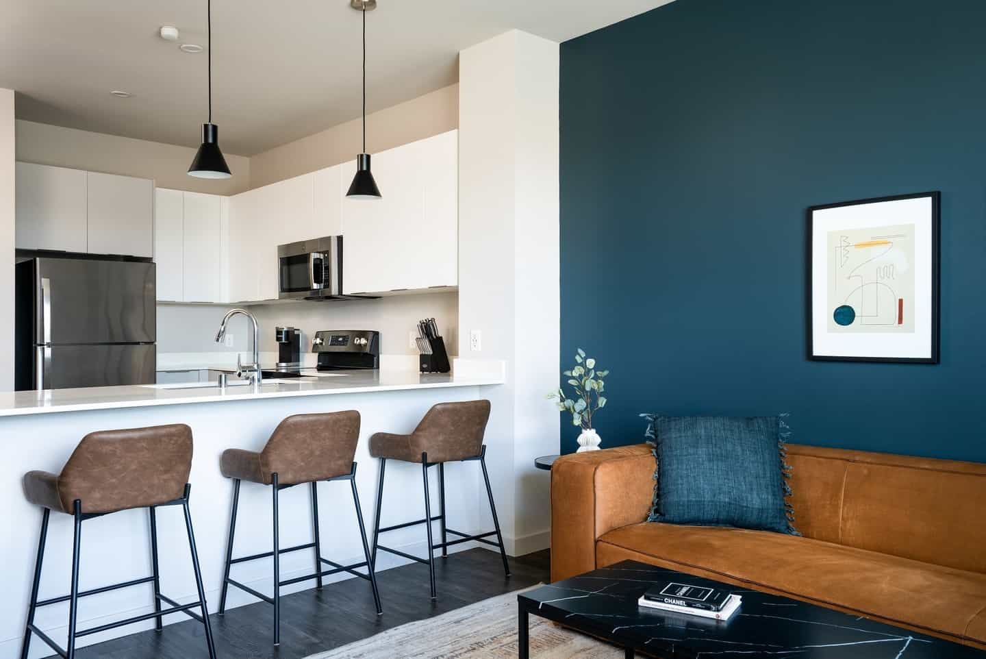 Blue accent wall