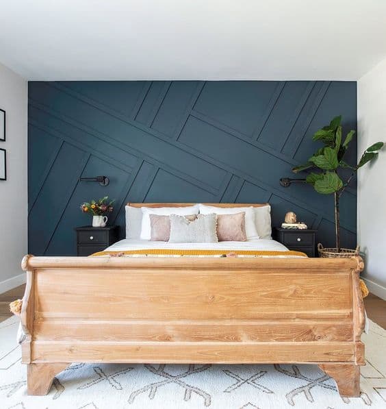 Navy blue statement wall