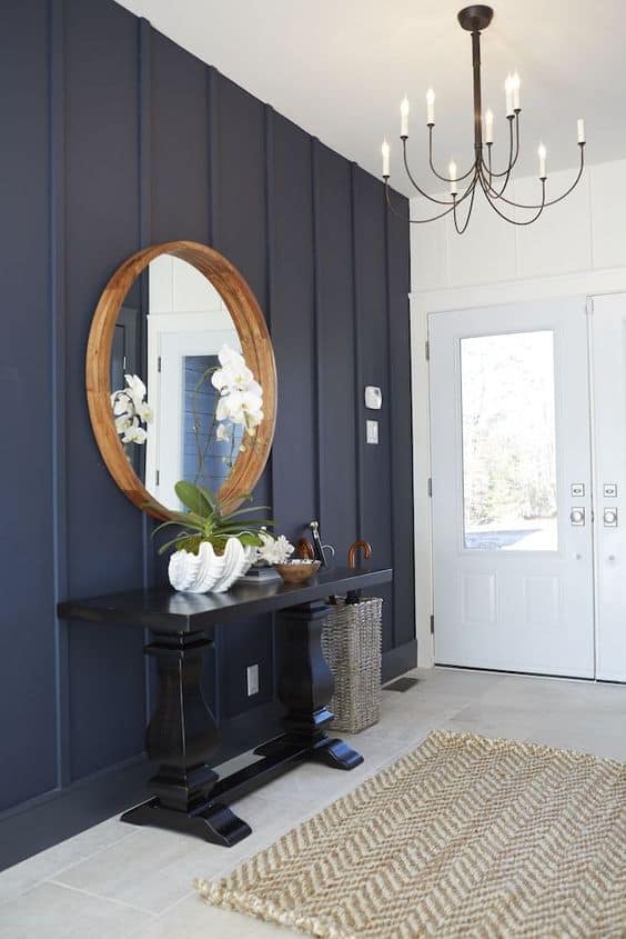 navy blue accent walls