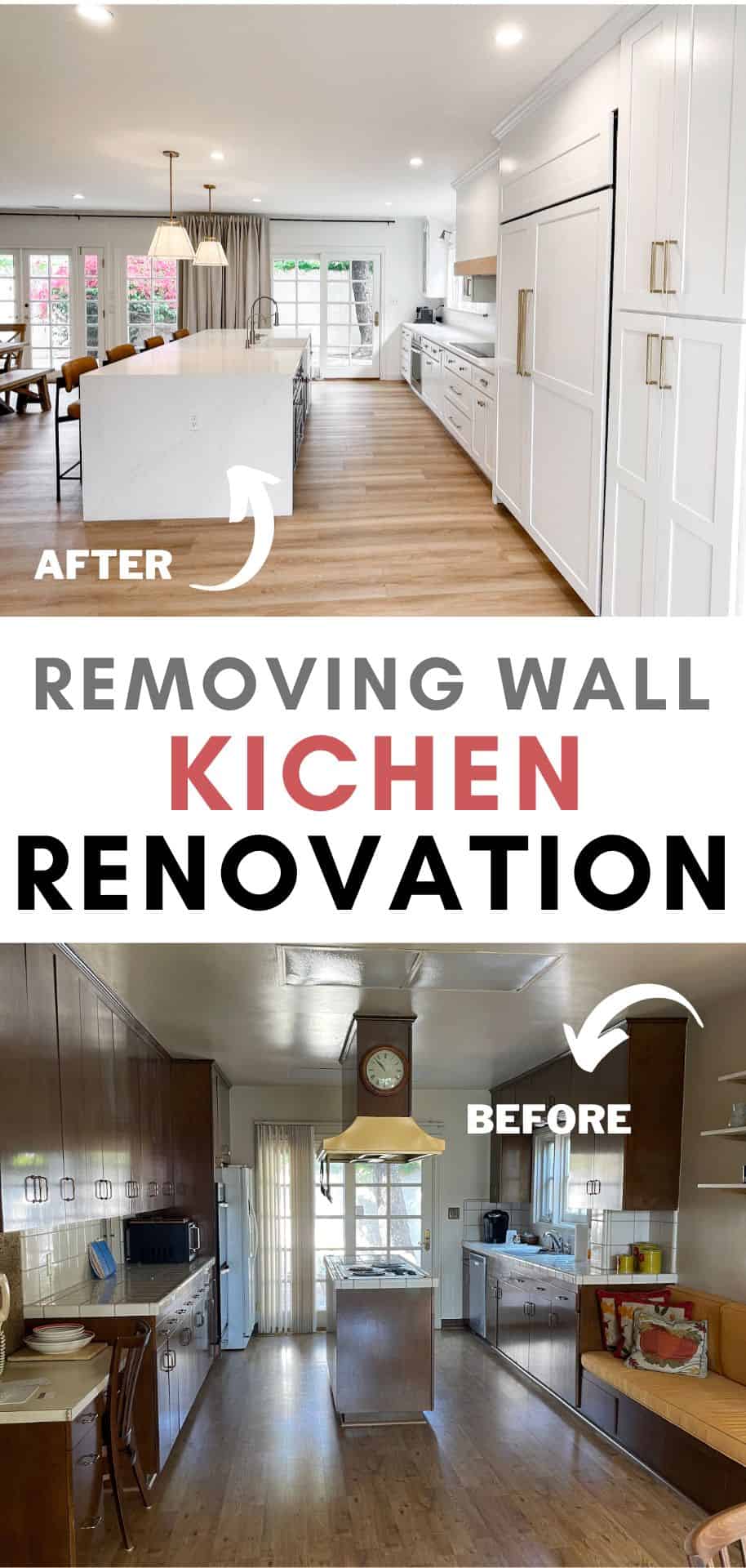 remove wall between kitchen and living room before and after