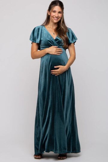 Velvet Maternity Dress