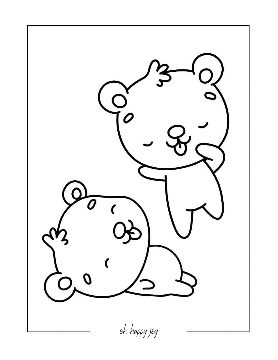 cute bears coloring page