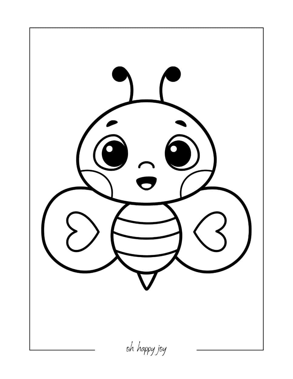 cute bee coloring page