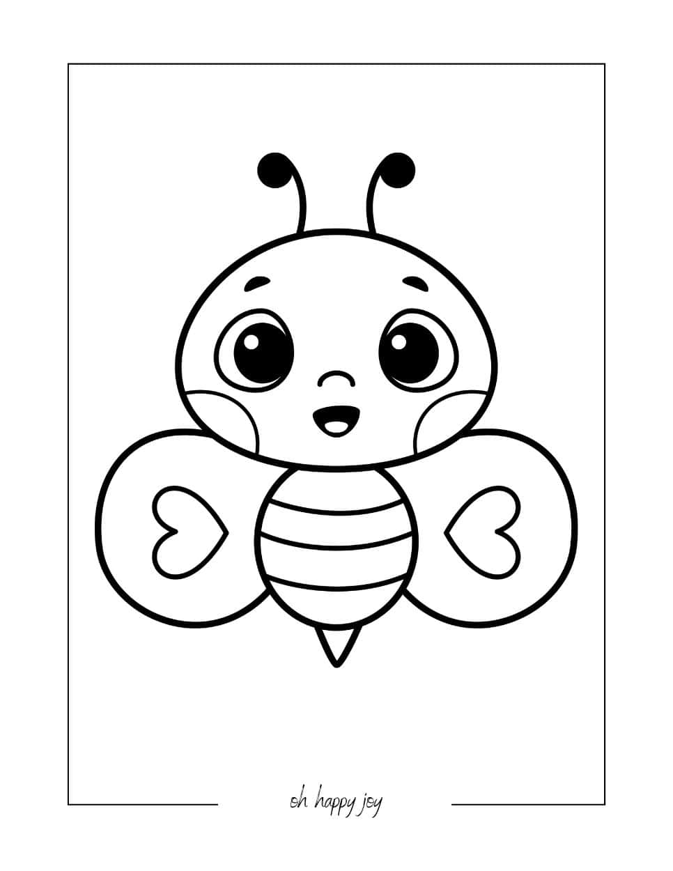 cute bee coloring page