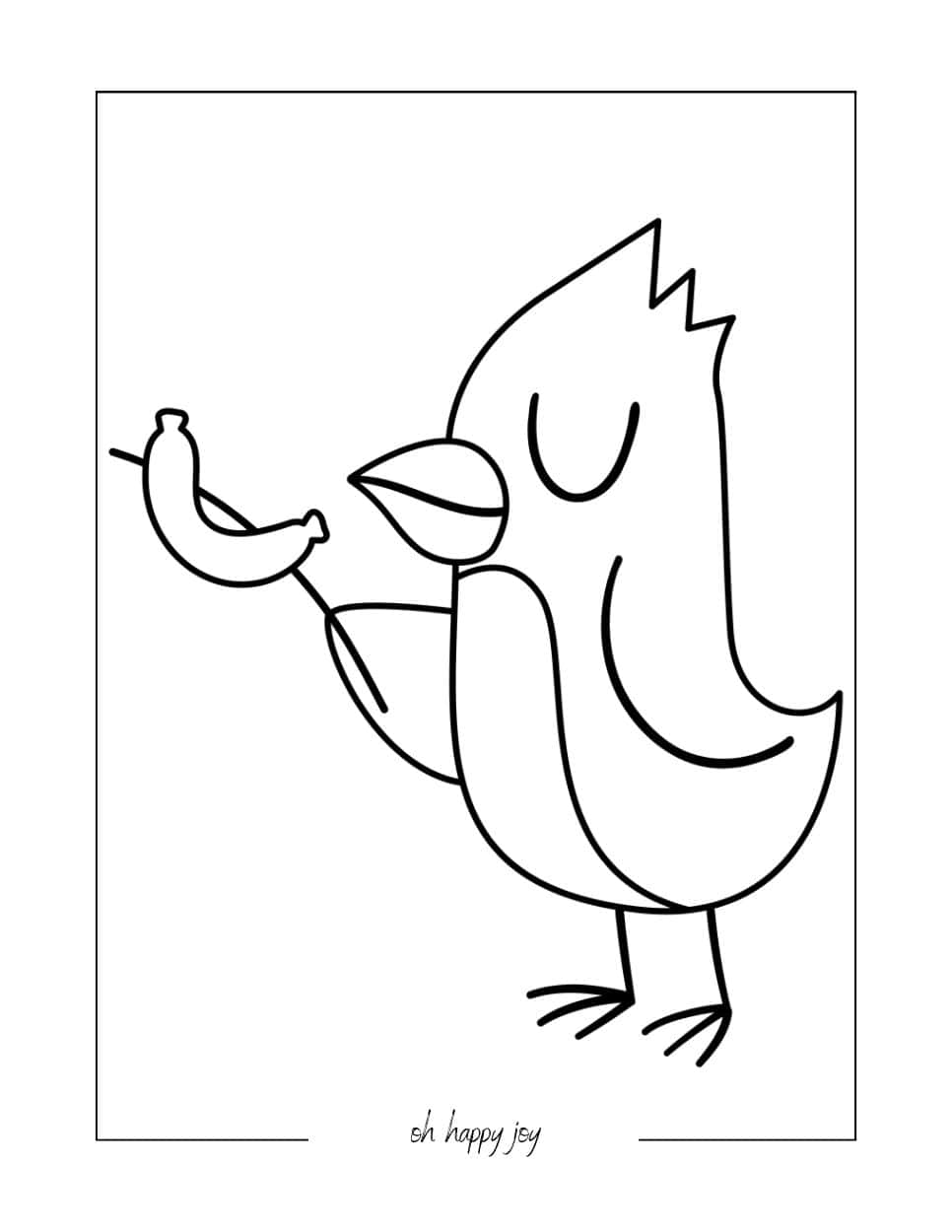 cute bird coloring page