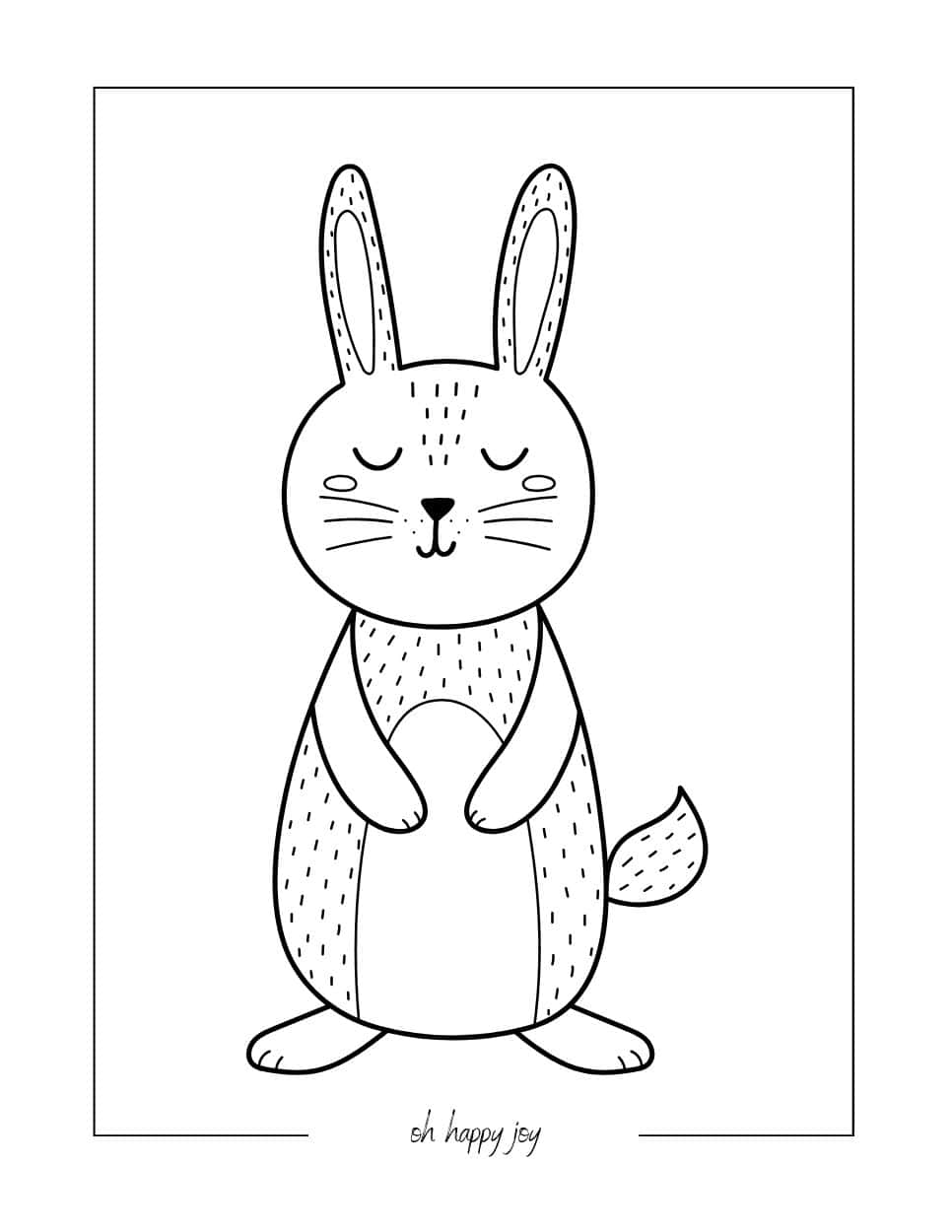 cute bunny coloring page woodland