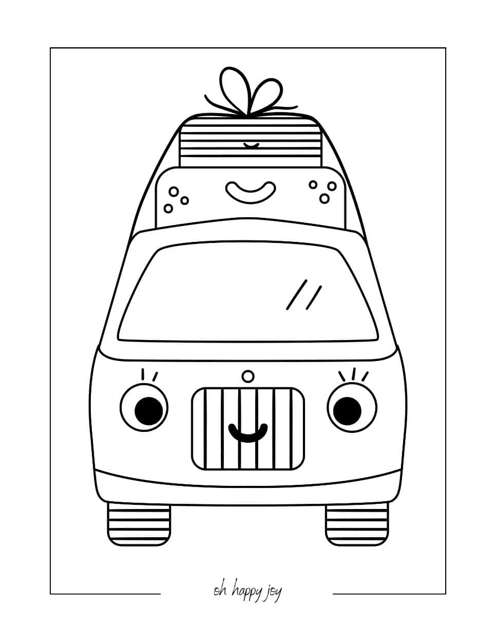 cute camping car coloring page