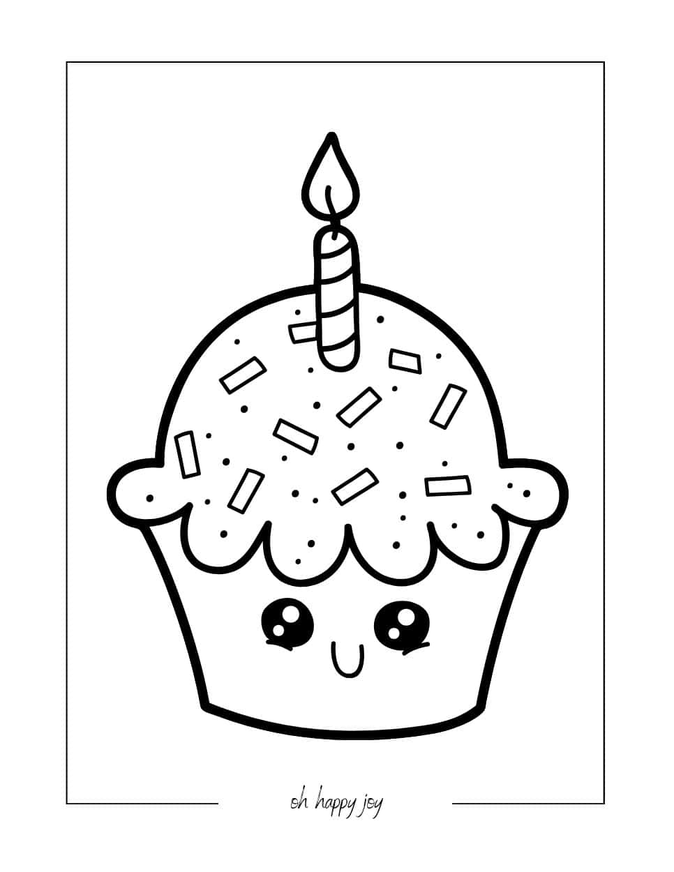 cute cupcake coloring page
