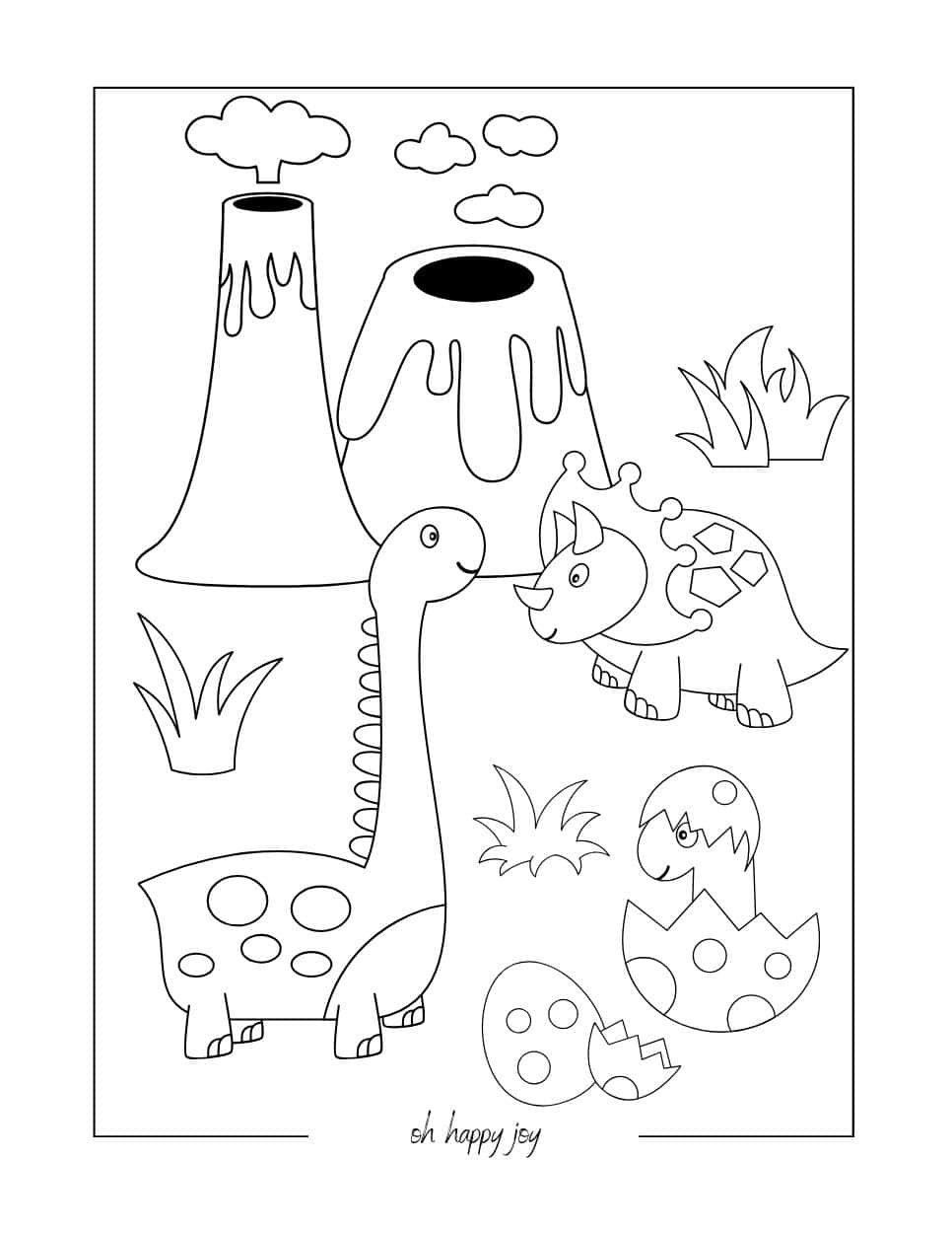 cute dinosaur coloring page