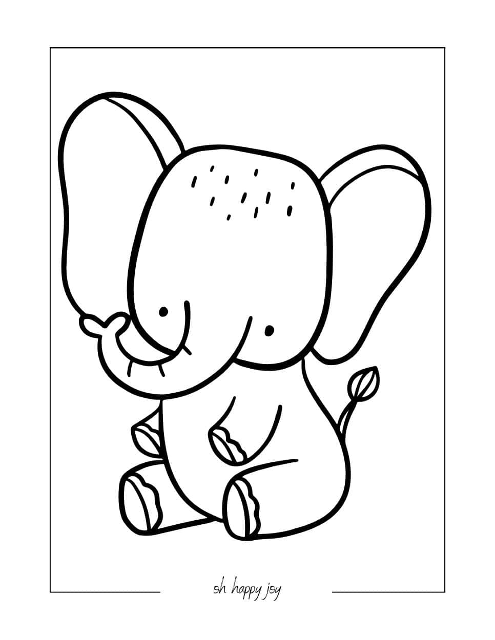 cute elephant coloring page