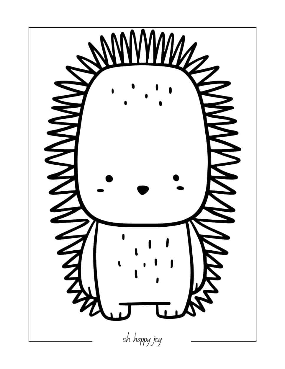cute hedgehog coloring page