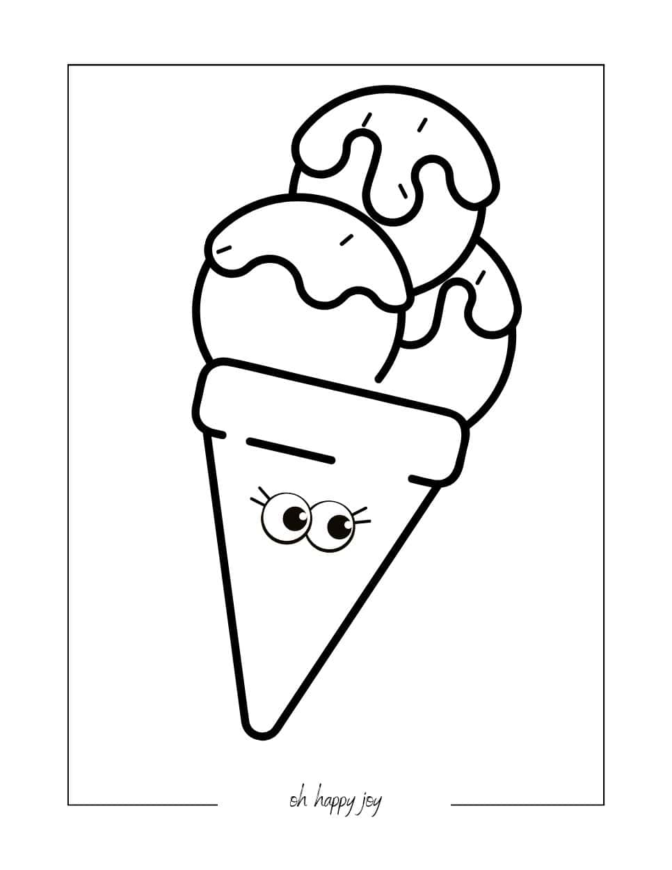 cute ice cream coloring page