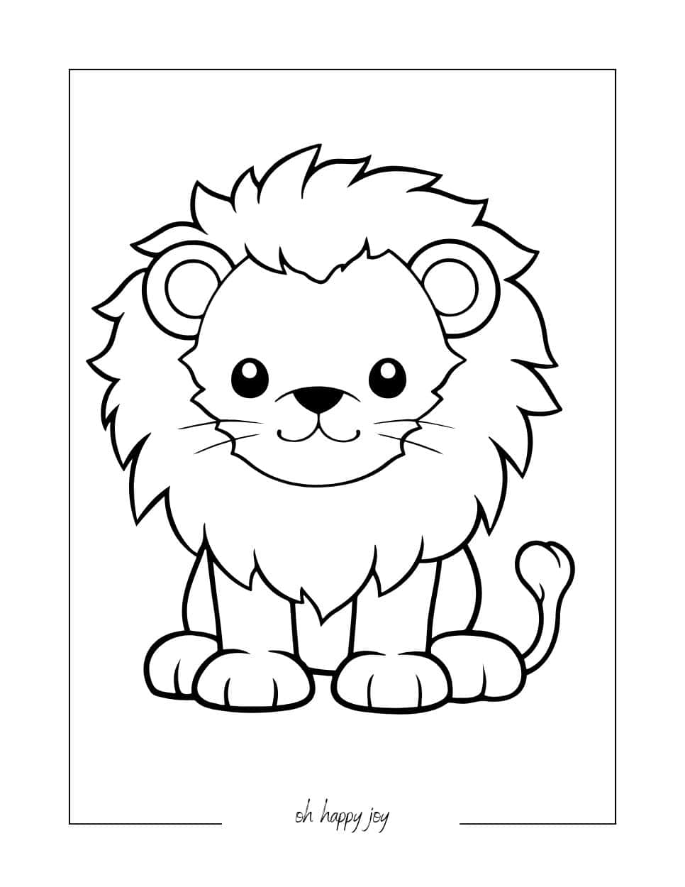 cute lion coloring page