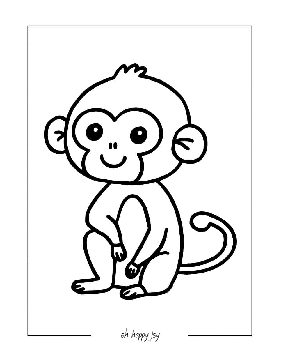 cute monkey coloring page