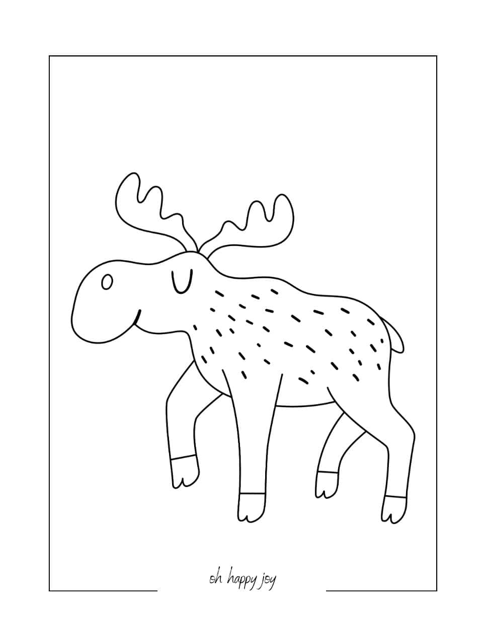 cute moose coloring page