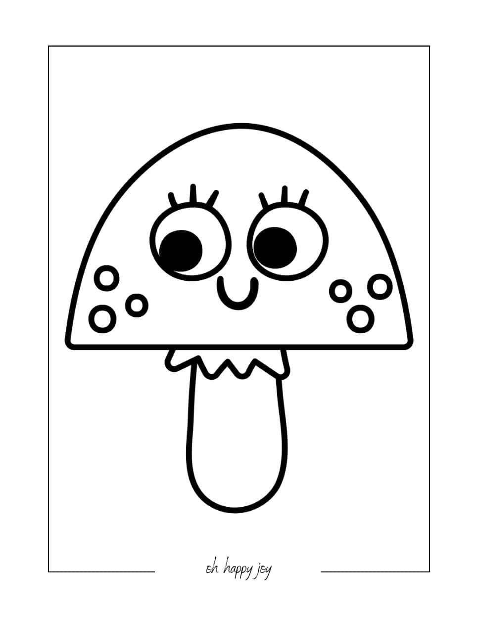 cute mushroom coloring page