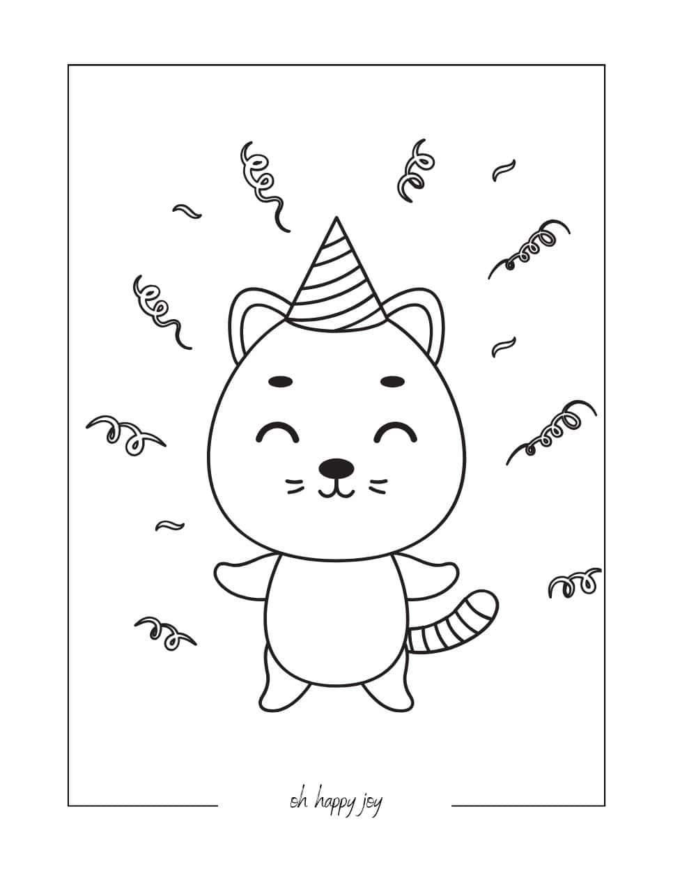 cute party bear coloring page