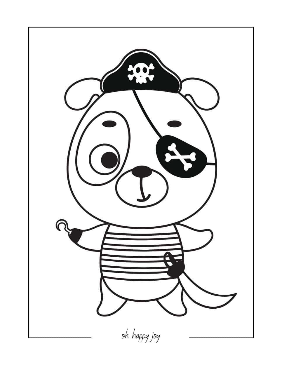 cute pirate bear coloring page