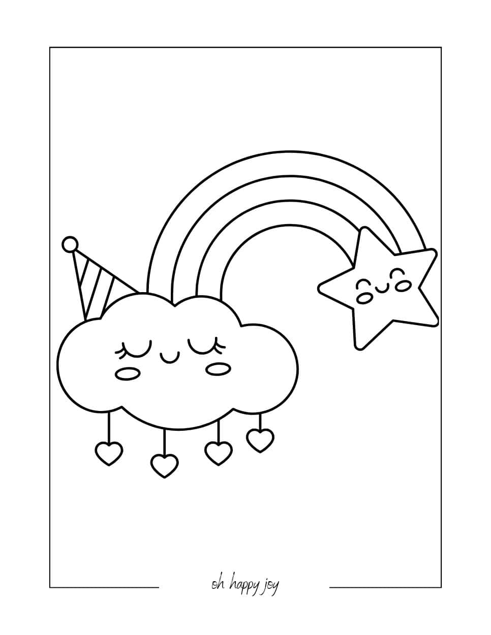 cute rainbow coloring page