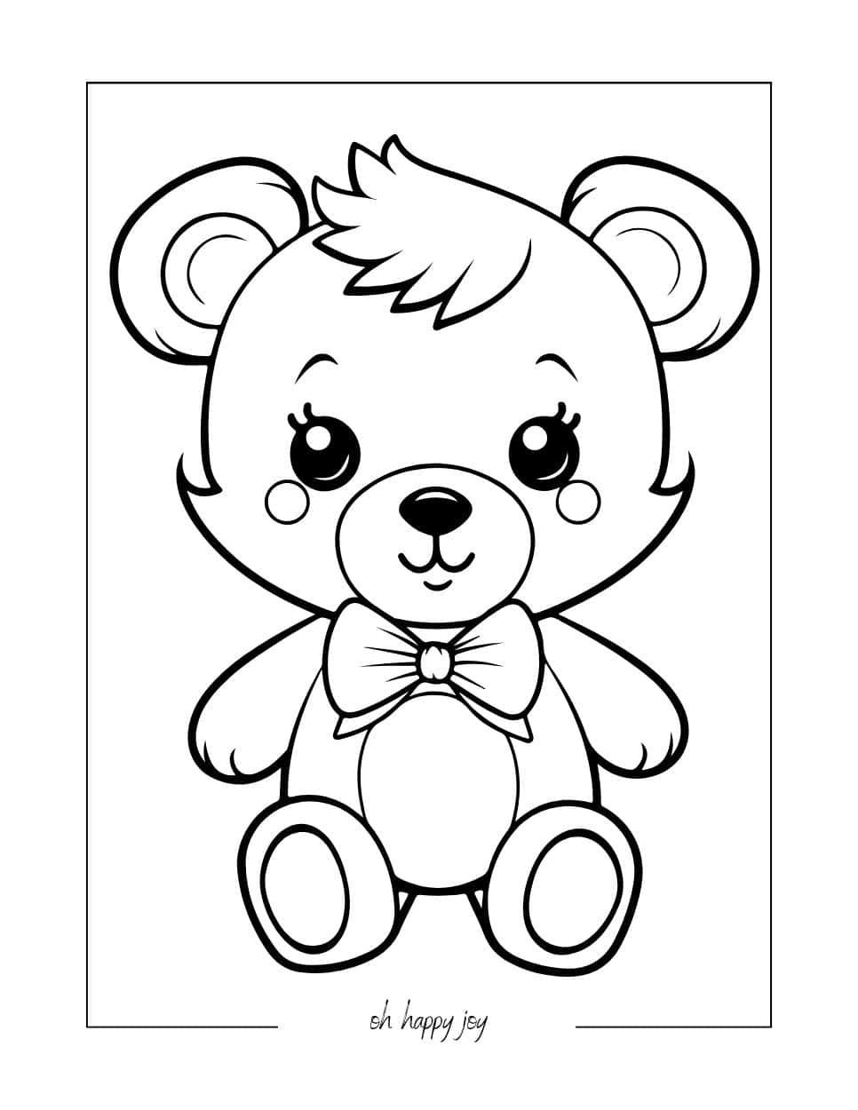 cute teddy bear coloring page